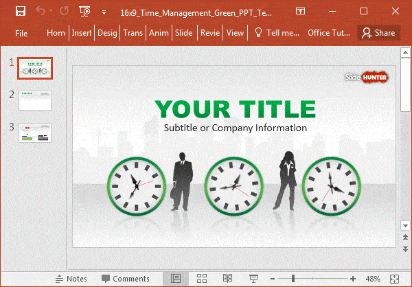 Time is Money Widescreen PowerPoint Template