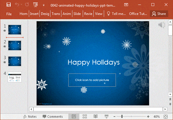 Animated Happy Holidays PowerPoint Template
