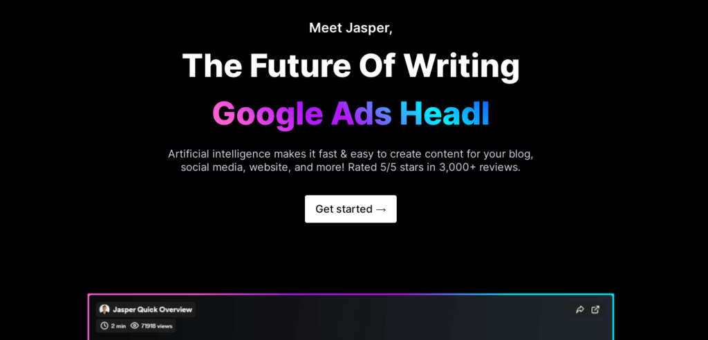 Jasper AI writing Software